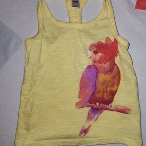 Old Navy Yellow Tank Top with Parrot Design